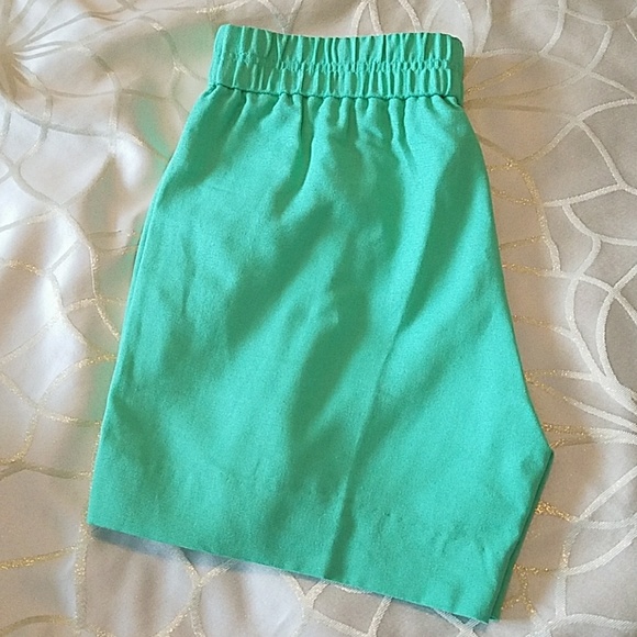 Green stretch waste shorts NWOT - Picture 2 of 4